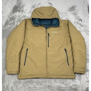 Montbell Colorado Down Puffer Parka Mens XL Reversible Hooded Coat 650 Nylon Ski